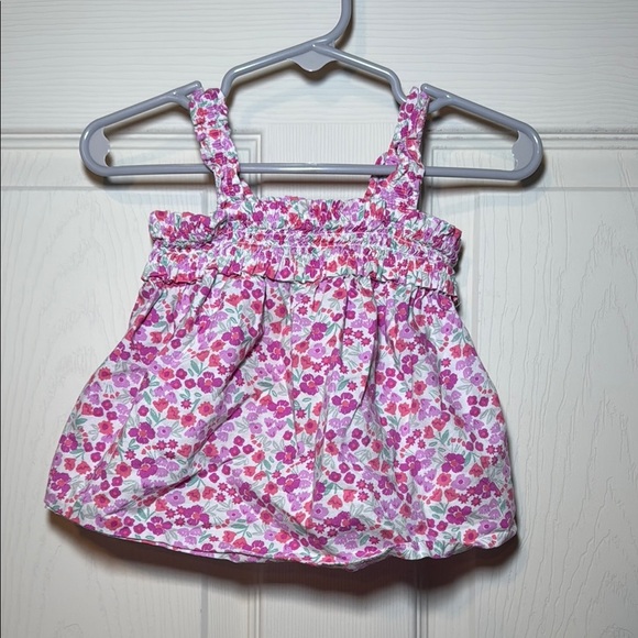 Carter’s Toddler Girl Pink Floral Smocked Tank Top Size 12 Months - Picture 1 of 6